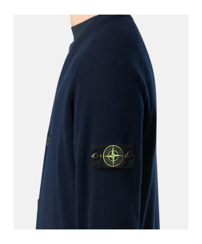 Cardigan With Reverse Stitch Details And Button Fastening