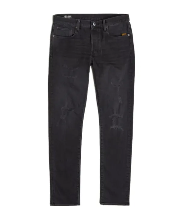 3301 Distressed Five-Pocket Jeans