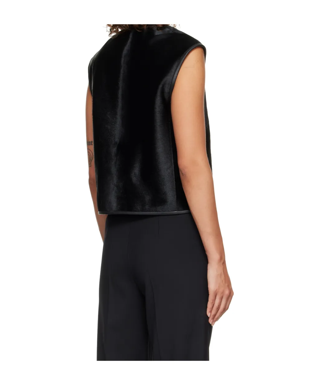 Ampas Pony-Effect Leather Vest