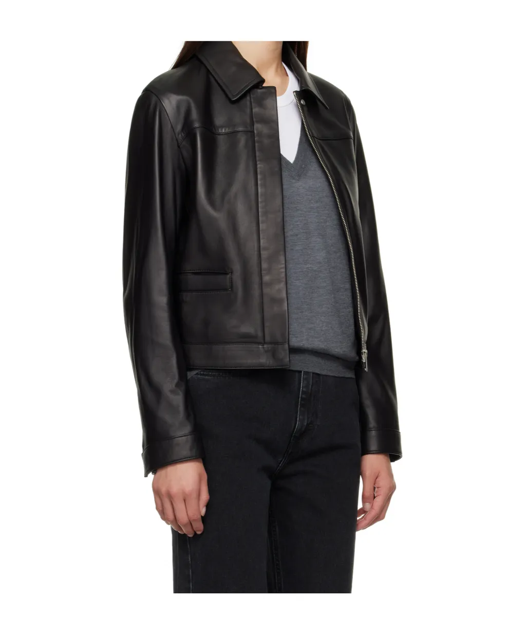 Collared Leather Jacket