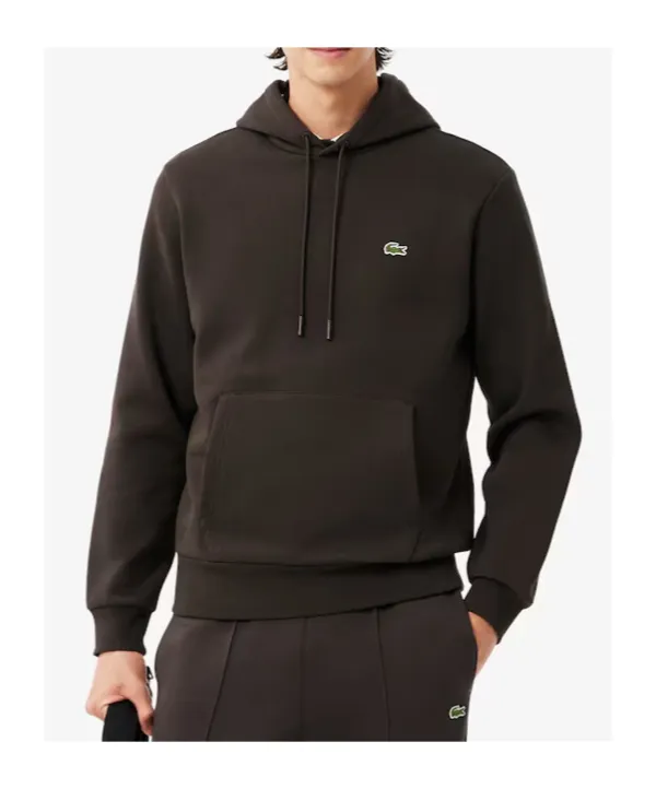 Lacoste Logo Embroidered Drawstring Hoodie