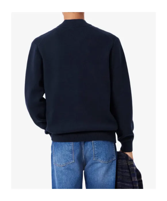 Lacoste Logo Patch Zip-Up Cardigan