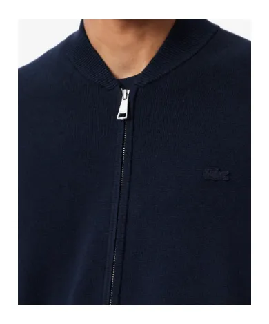 Lacoste Logo Patch Zip-Up Cardigan
