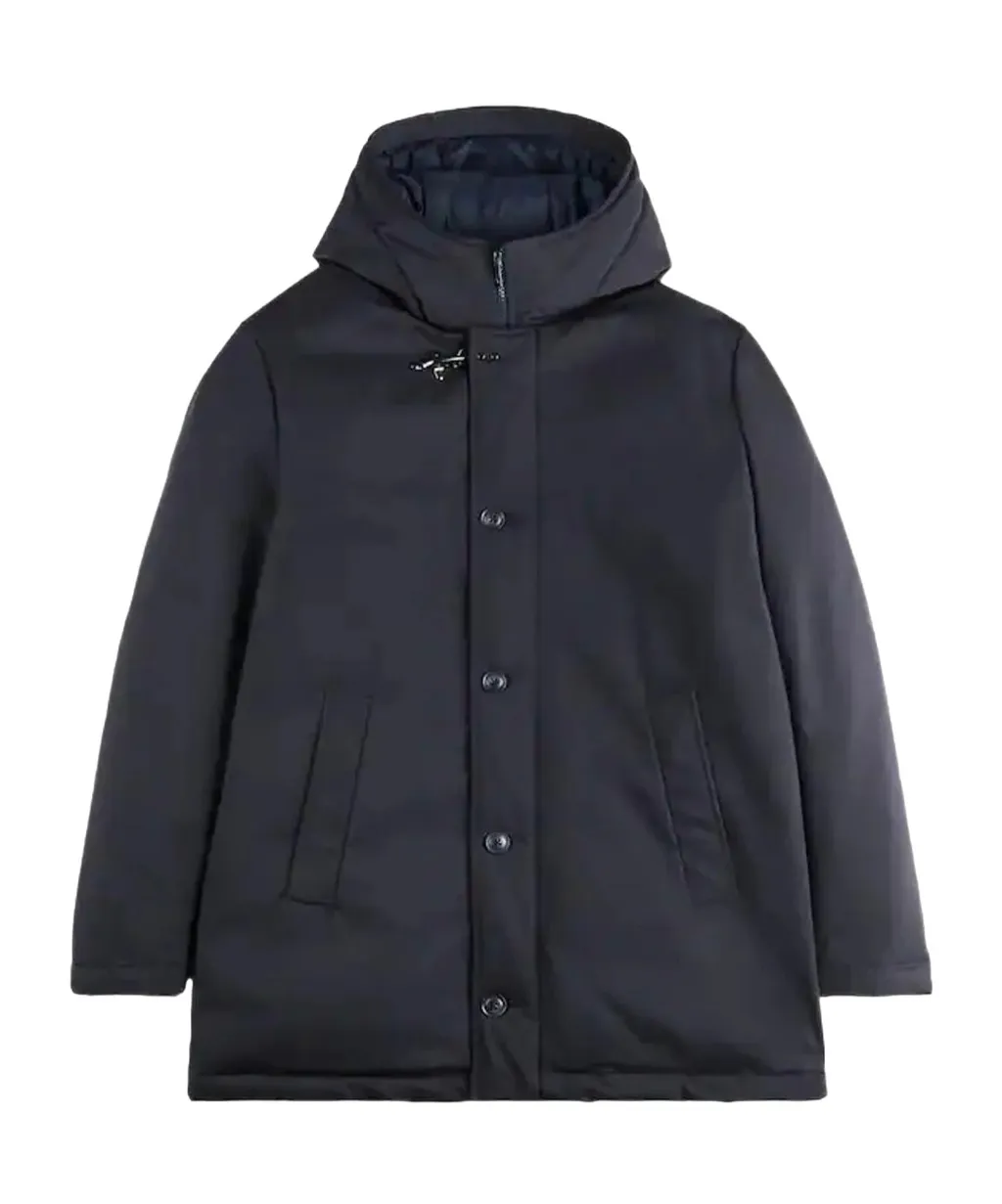 Fay Hooded Technical Gabardine Coat
