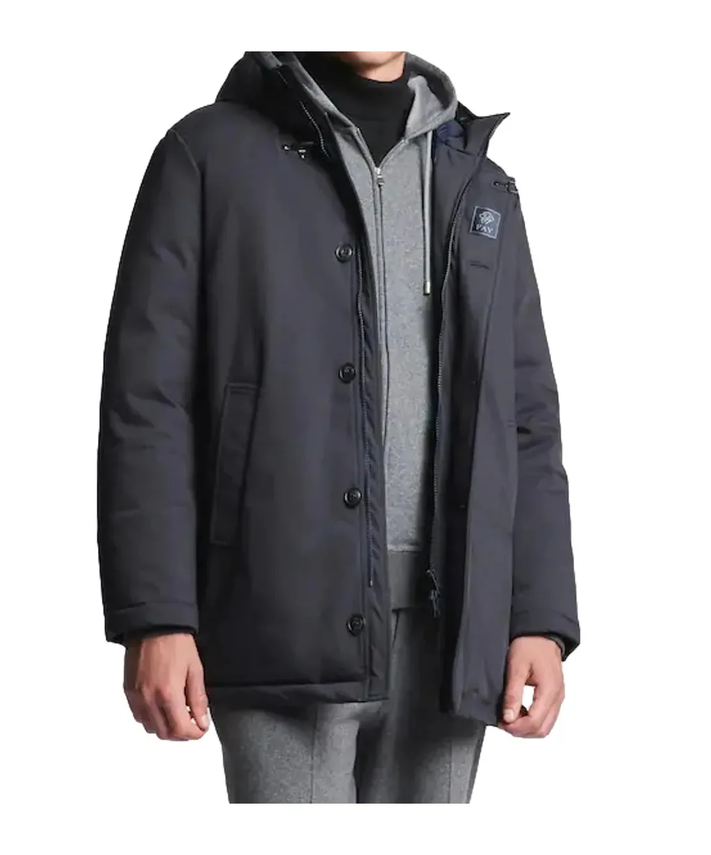 Fay Hooded Technical Gabardine Coat