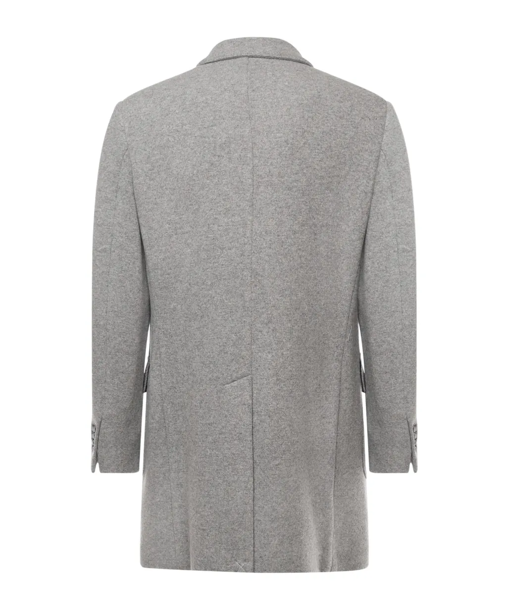 Fay Peak Lapel Wool Coat