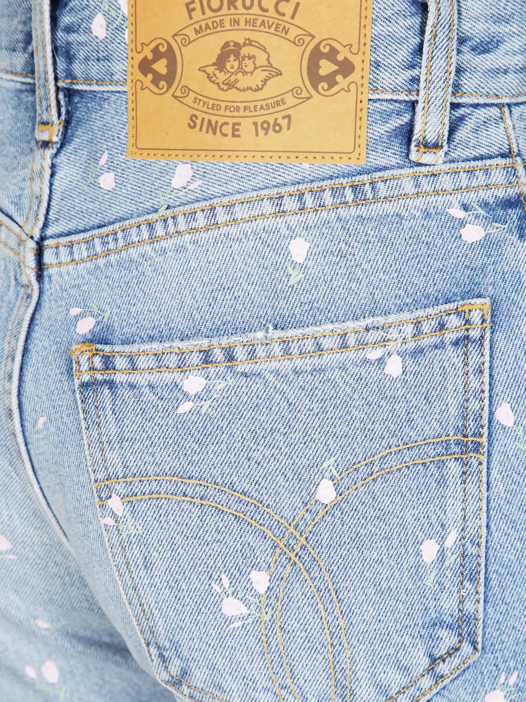 Floral Print Straight Leg Jeans