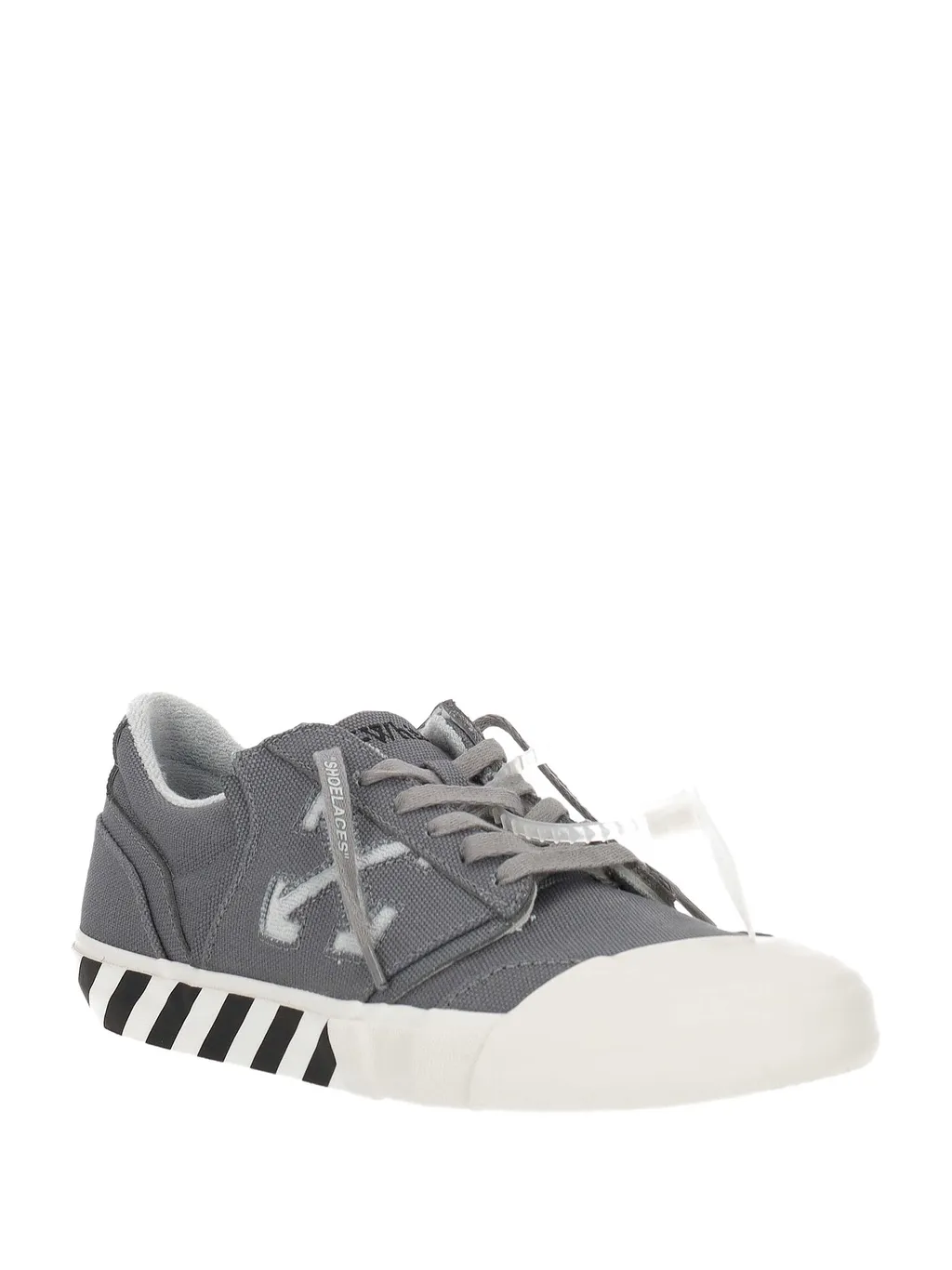 Off-White Round Toe Lace-Up Sneakers