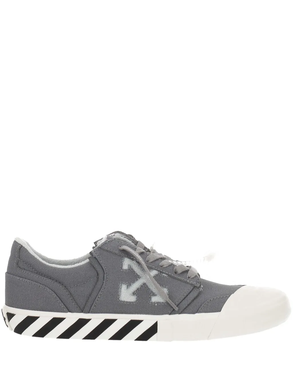 Off-White Round Toe Lace-Up Sneakers