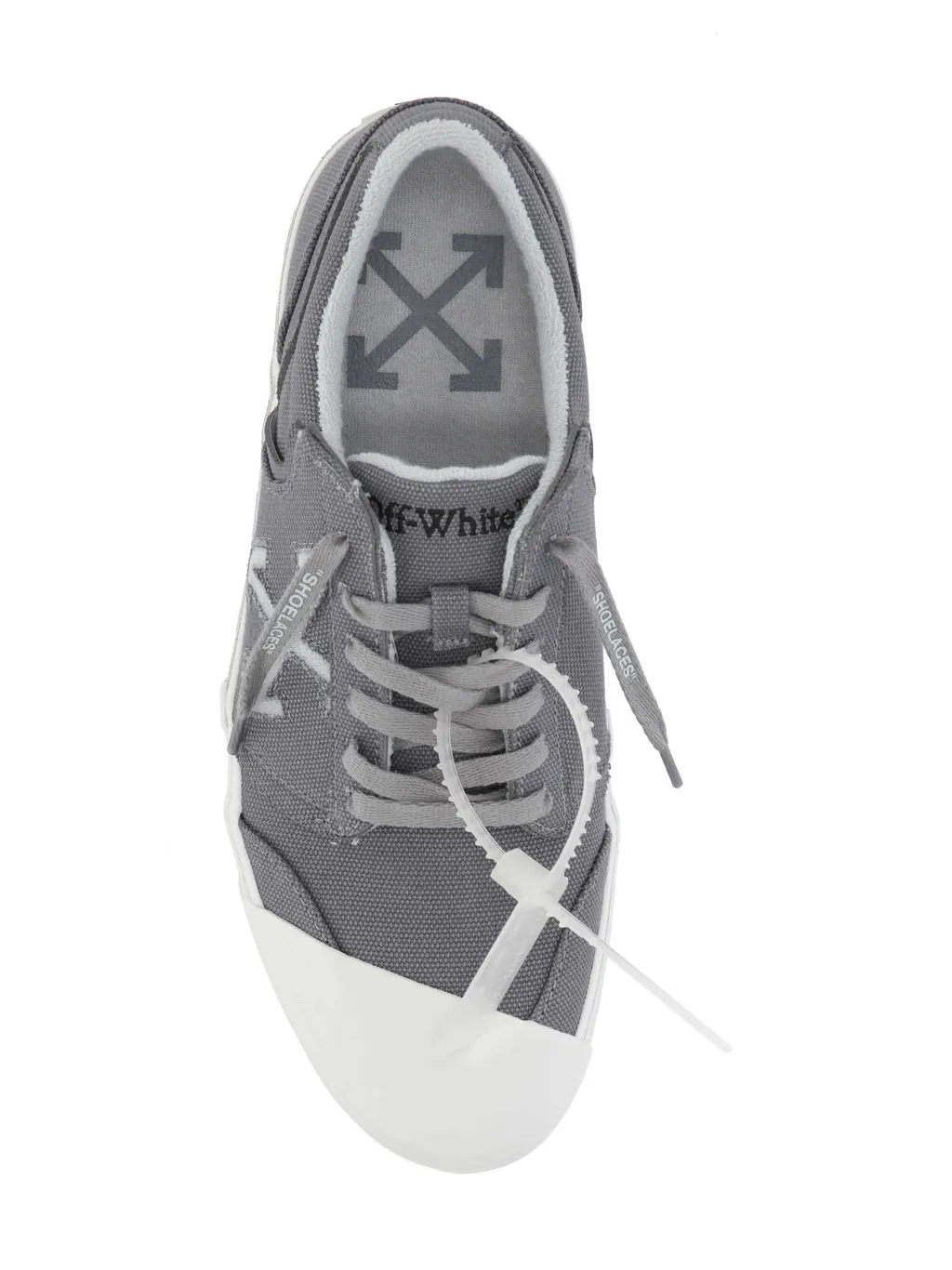 Off-White Round Toe Lace-Up Sneakers