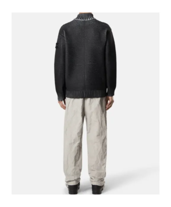 Stone Island Logo Patch Zip-Up Jumper