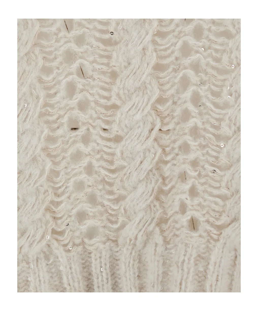 Antonelli Braided Knit Crewneck Sweater