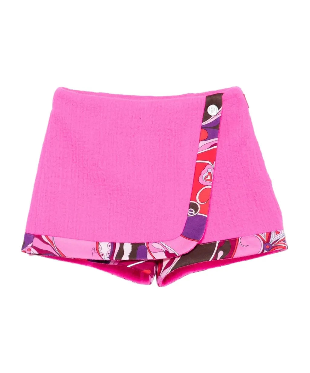Wrap Patterned-Detail Skort