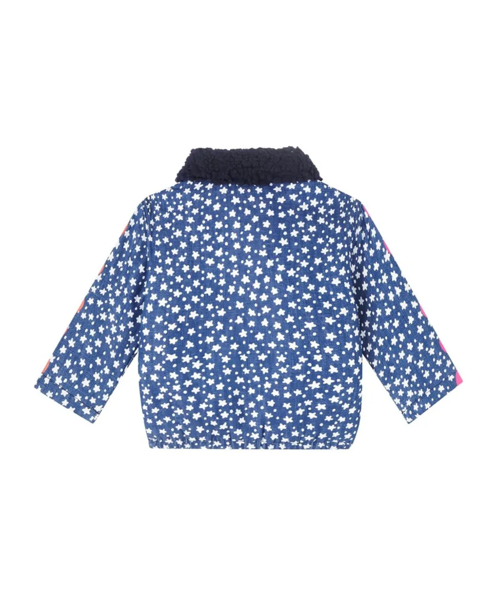 Star-Print Borg-Collar Jacket