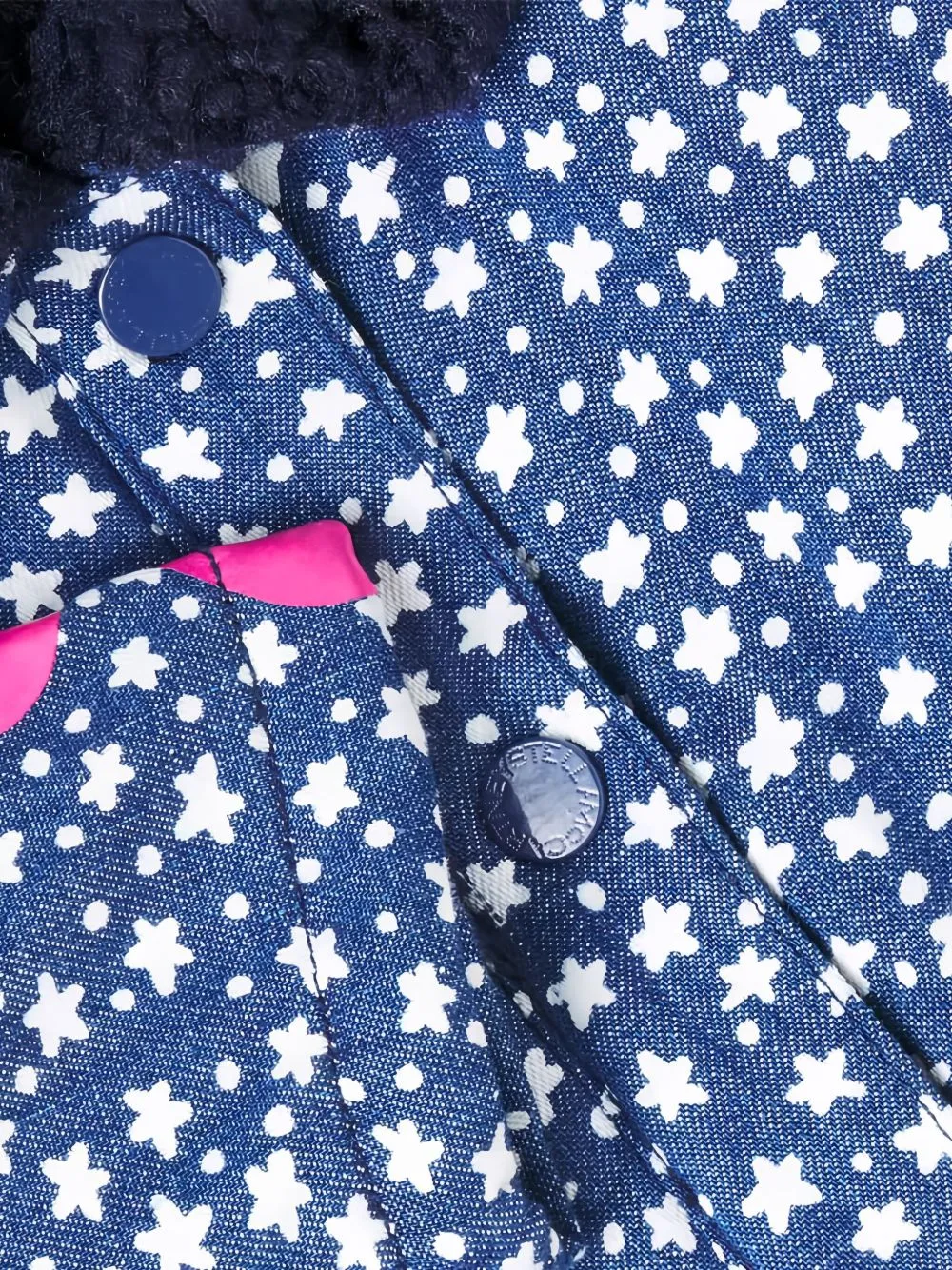 Star-Print Borg-Collar Jacket