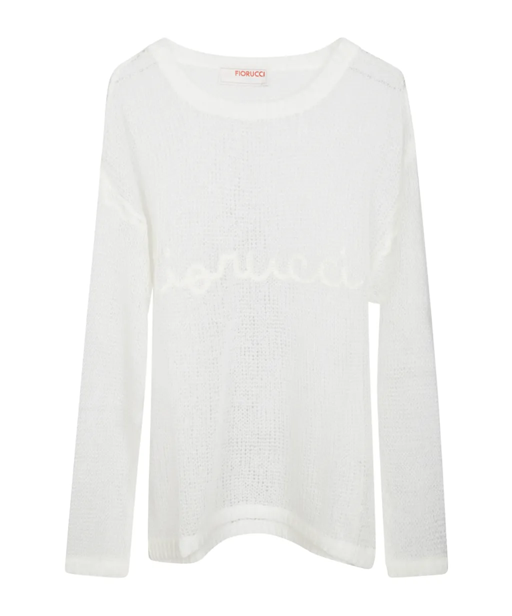 Embroidered Mesh Sweater