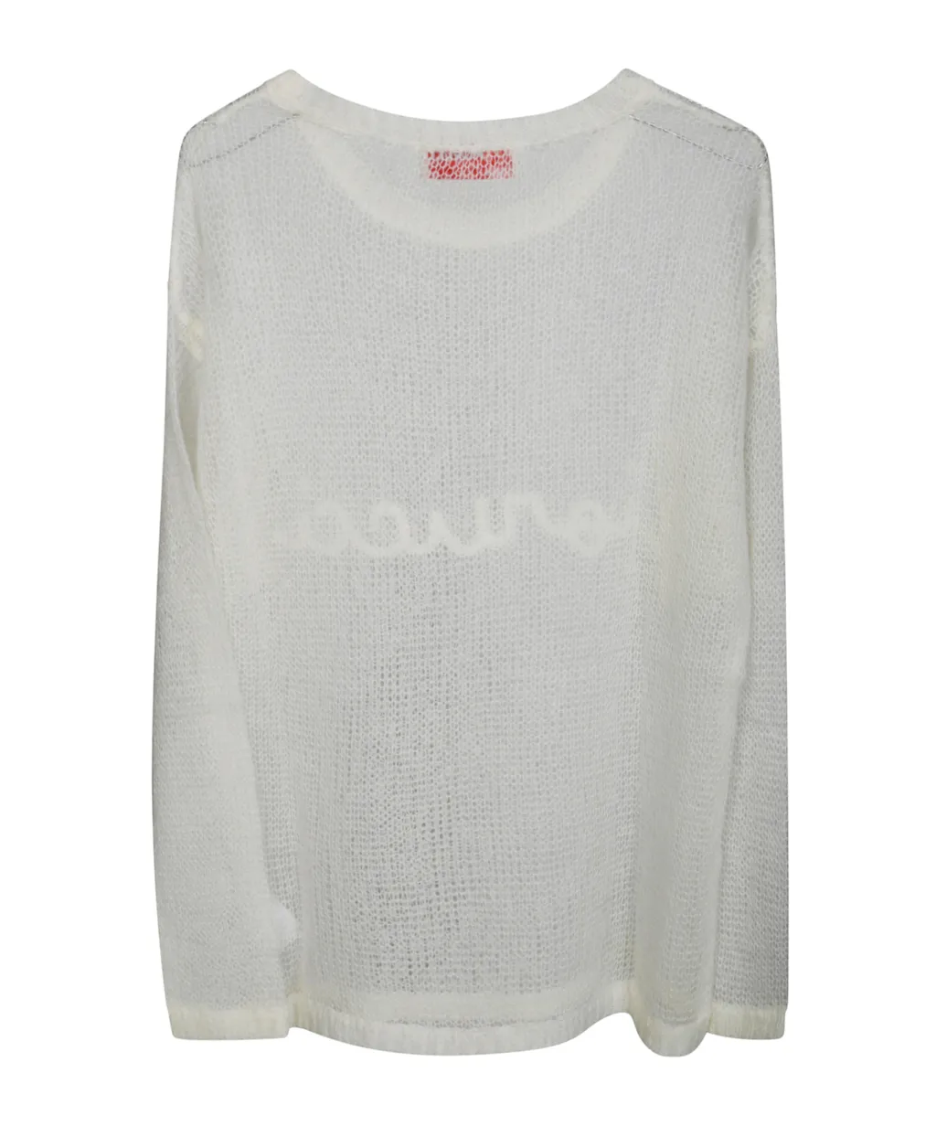 Embroidered Mesh Sweater