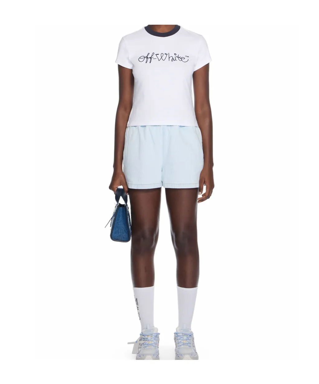 Logo-Print Denim Shorts