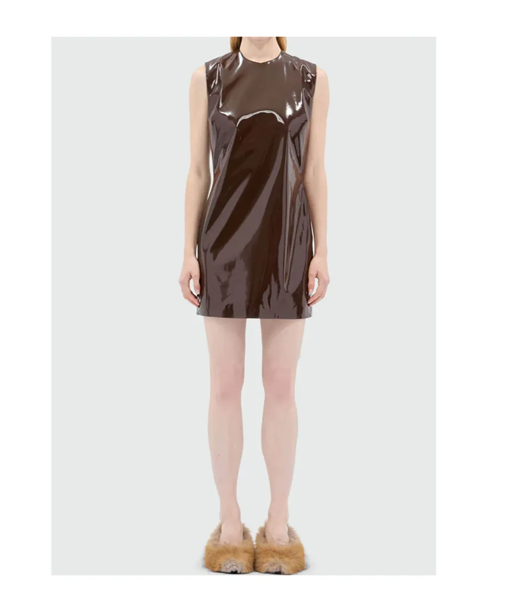 Vinyl Sleeveless Mini Dress