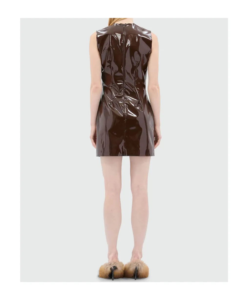 Vinyl Sleeveless Mini Dress