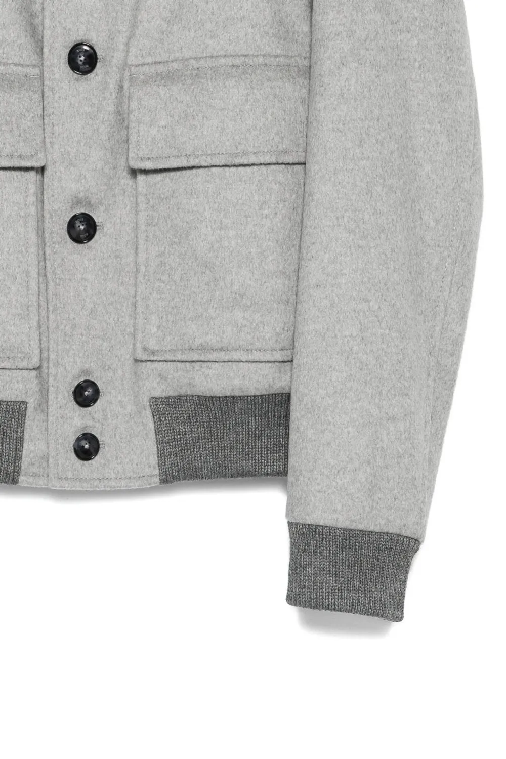 Button-Fastening Pocket Bomber Jacket