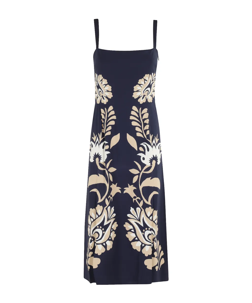 Floral-Pattern Midi Dress