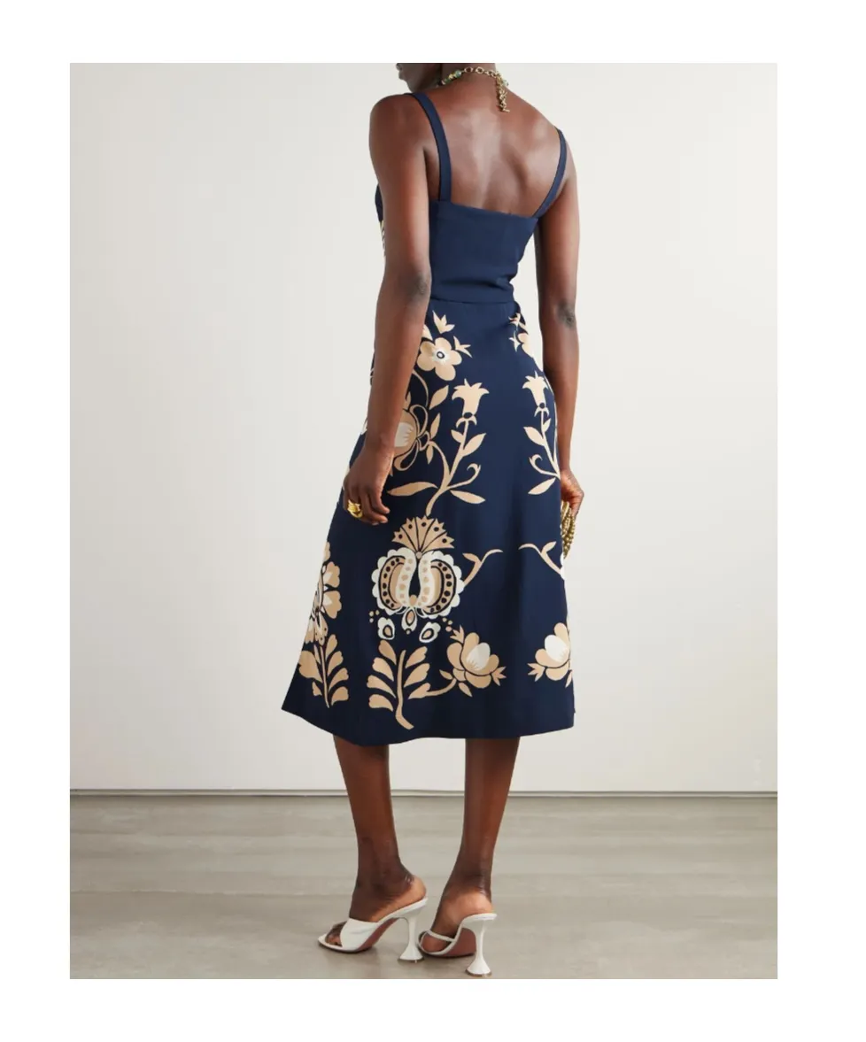 Floral-Pattern Midi Dress