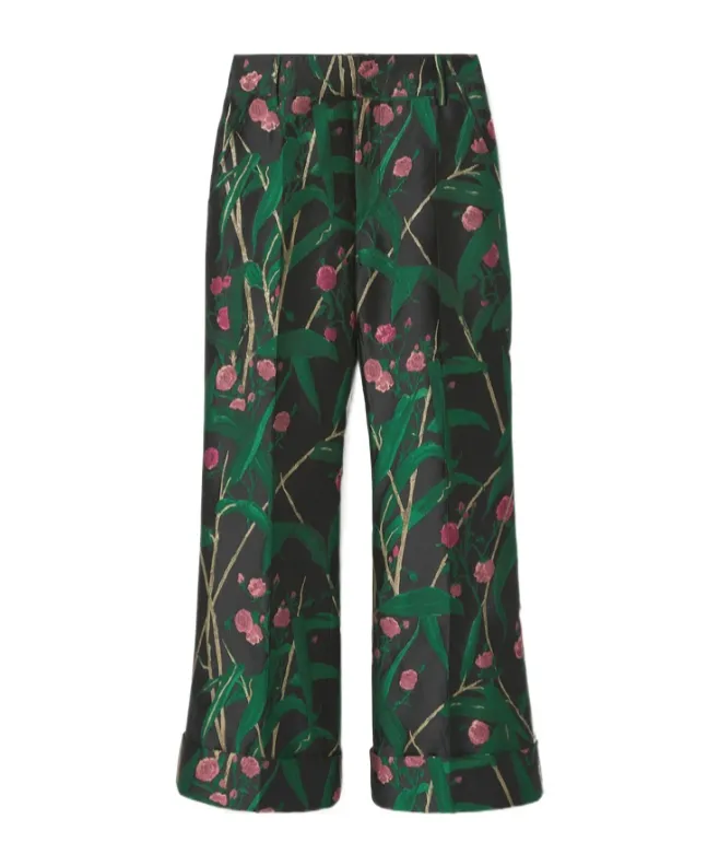 Hendrix Floral-Jacquard Trousers