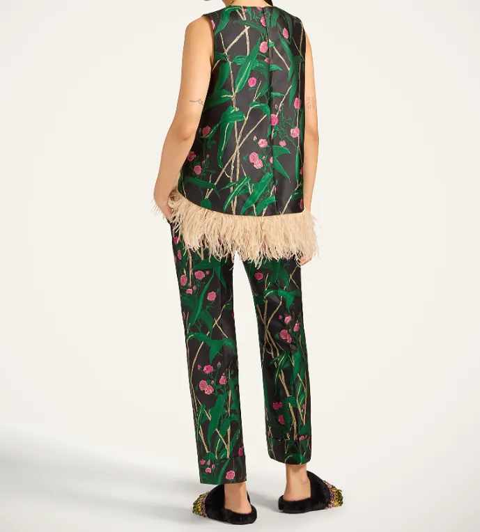 Hendrix Floral-Jacquard Trousers