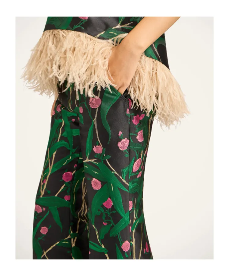 Hendrix Floral-Jacquard Trousers