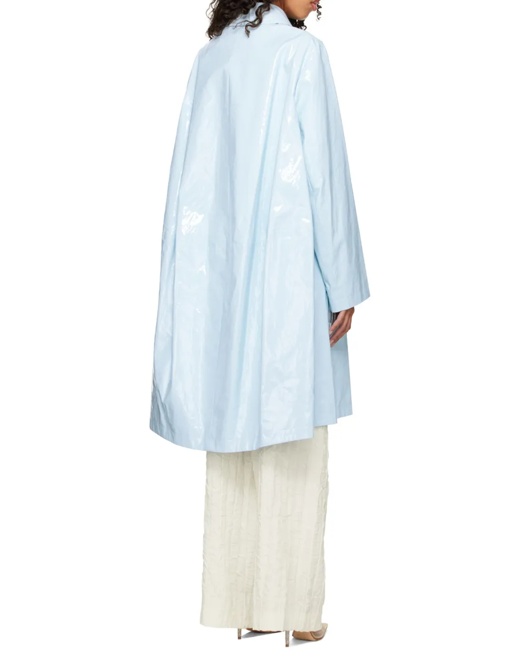 High-Shine Buttoned Car Coat