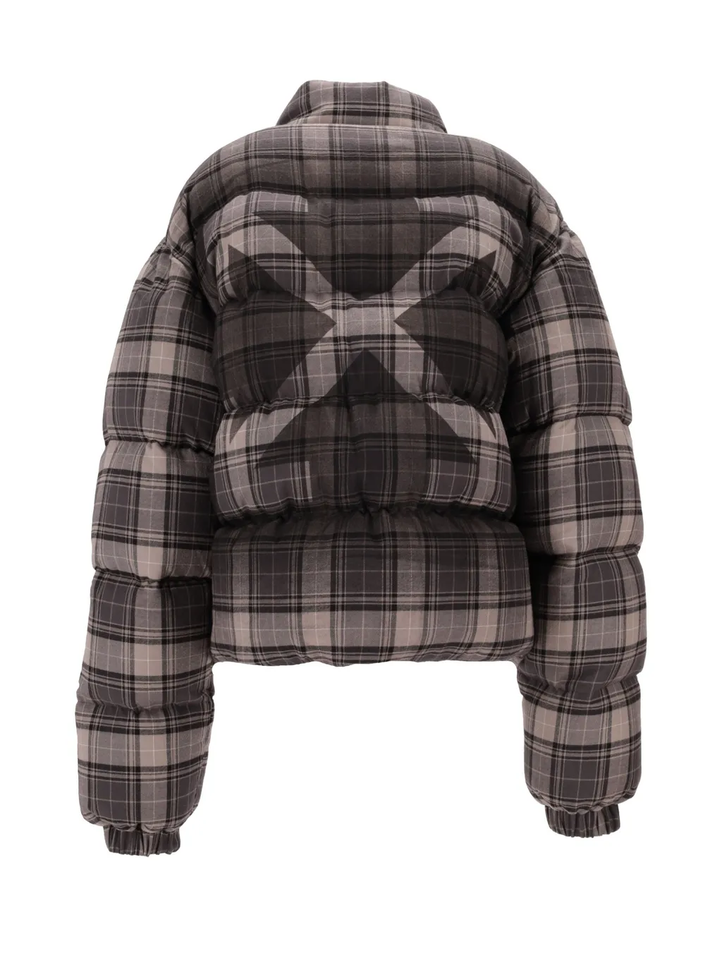 Off-White Tartan Zip-Up Down Jacket