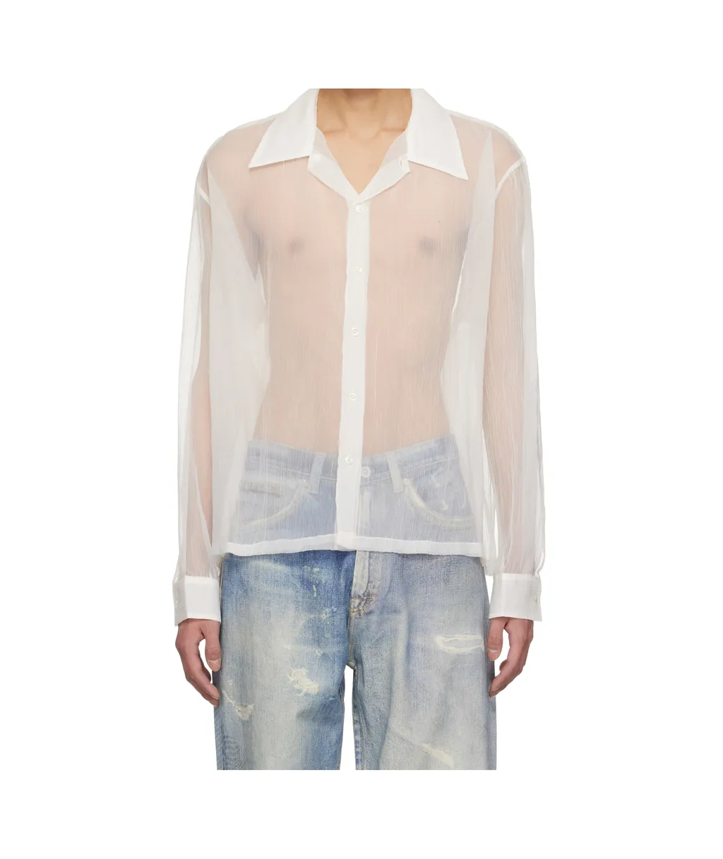 Sheer Button-Up Shirt