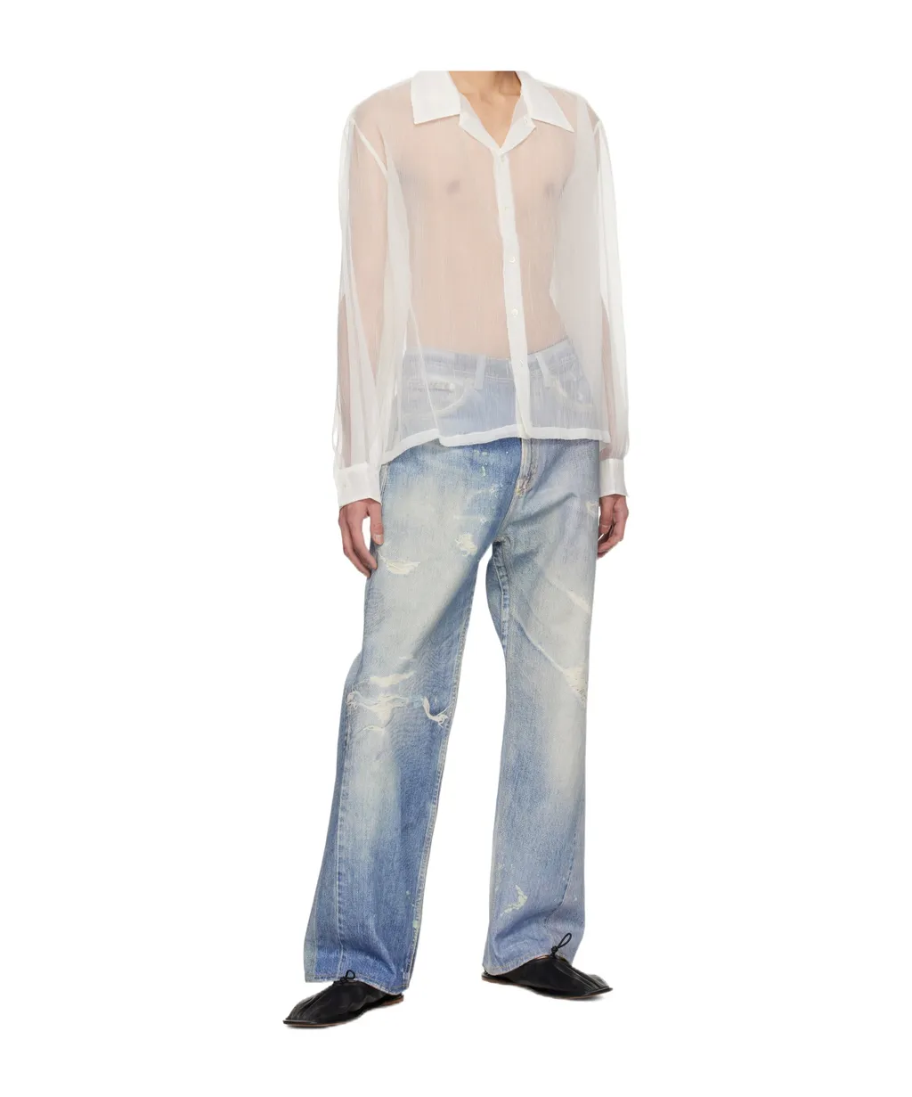 Sheer Button-Up Shirt