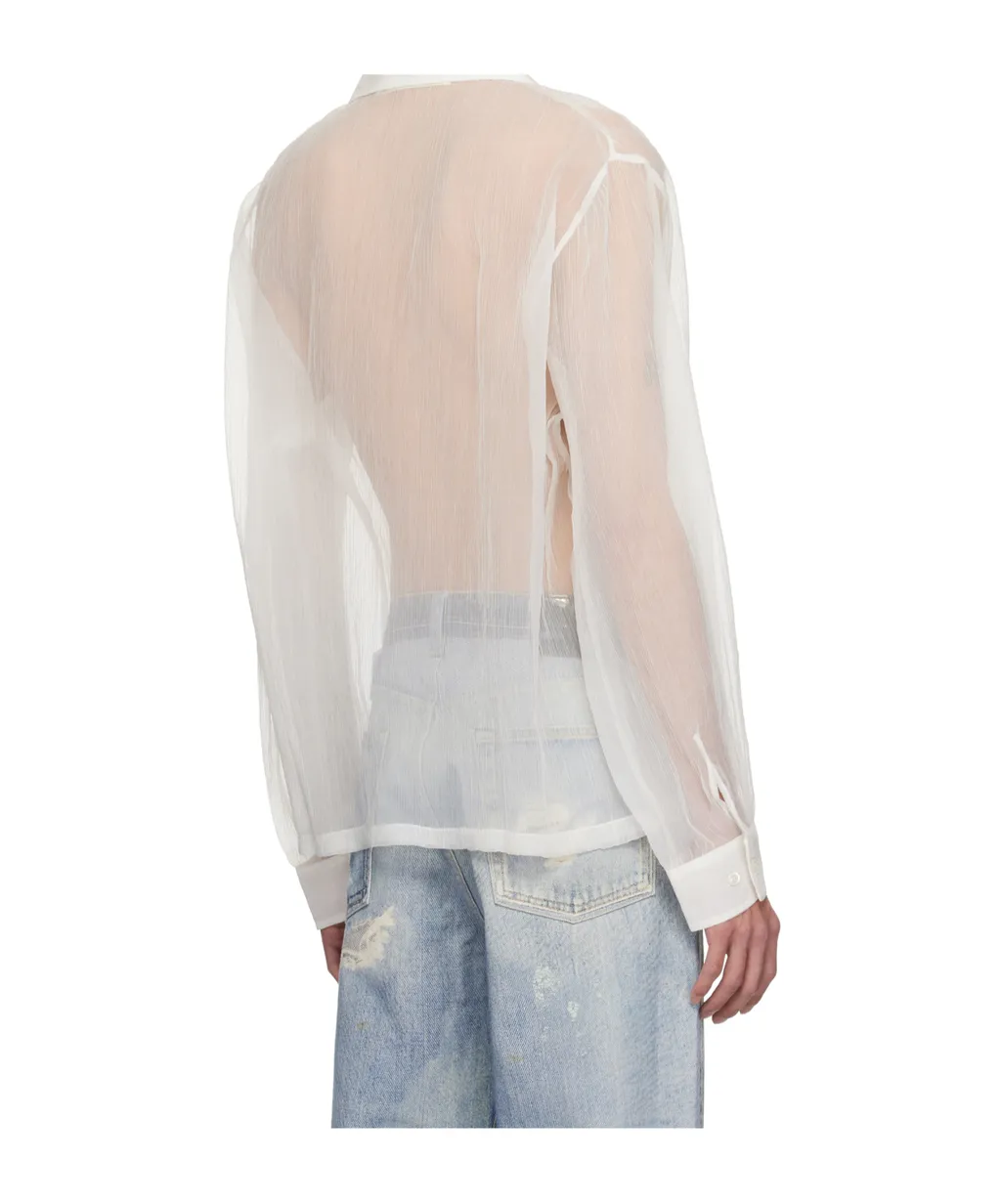 Sheer Button-Up Shirt