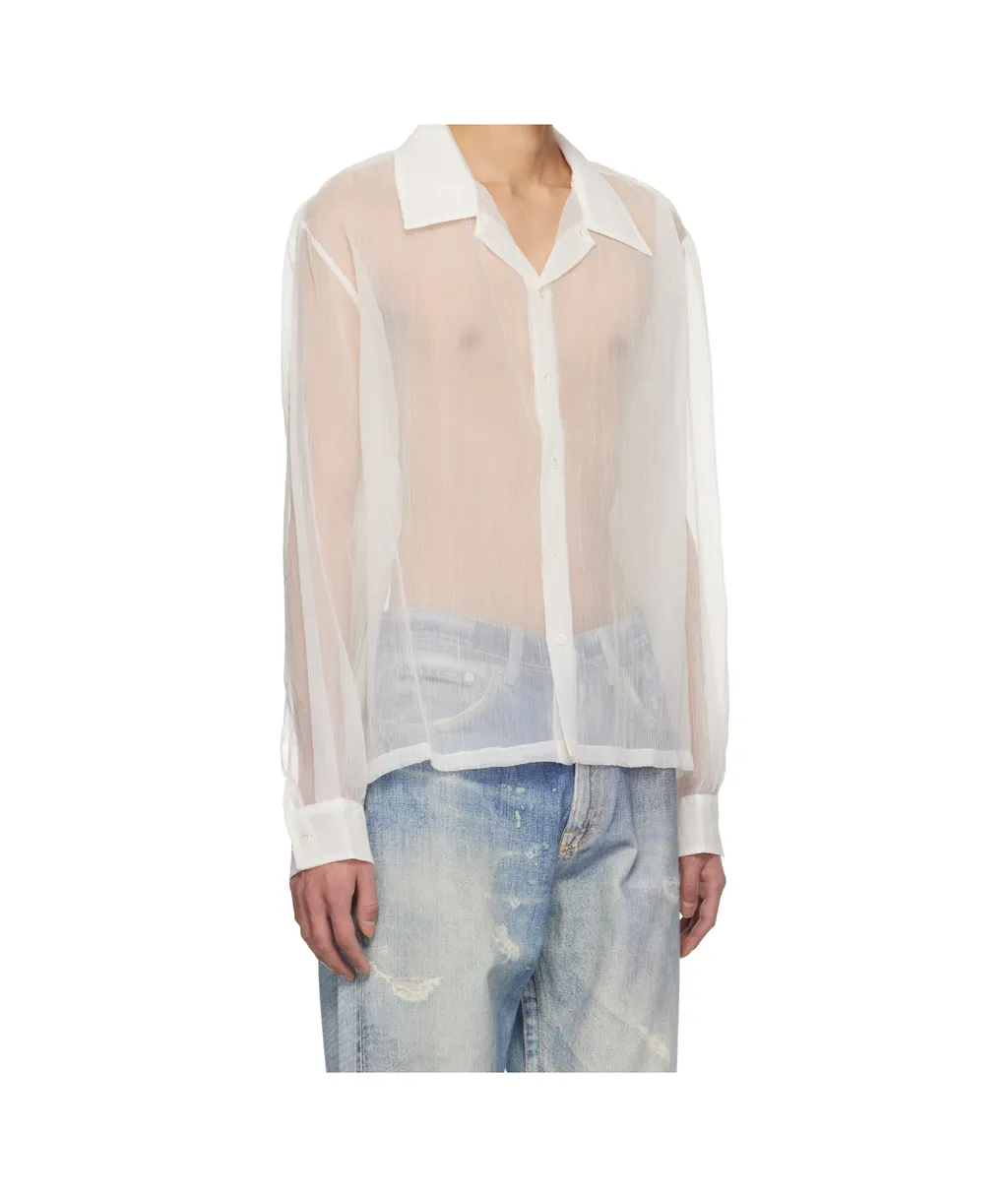 Sheer Button-Up Shirt