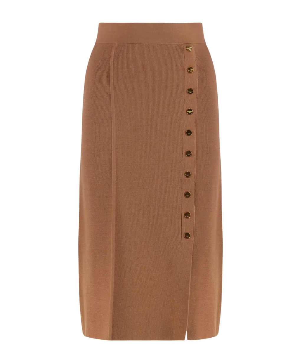 Elisabetta Franchi Button Embellished Knitted Skirt