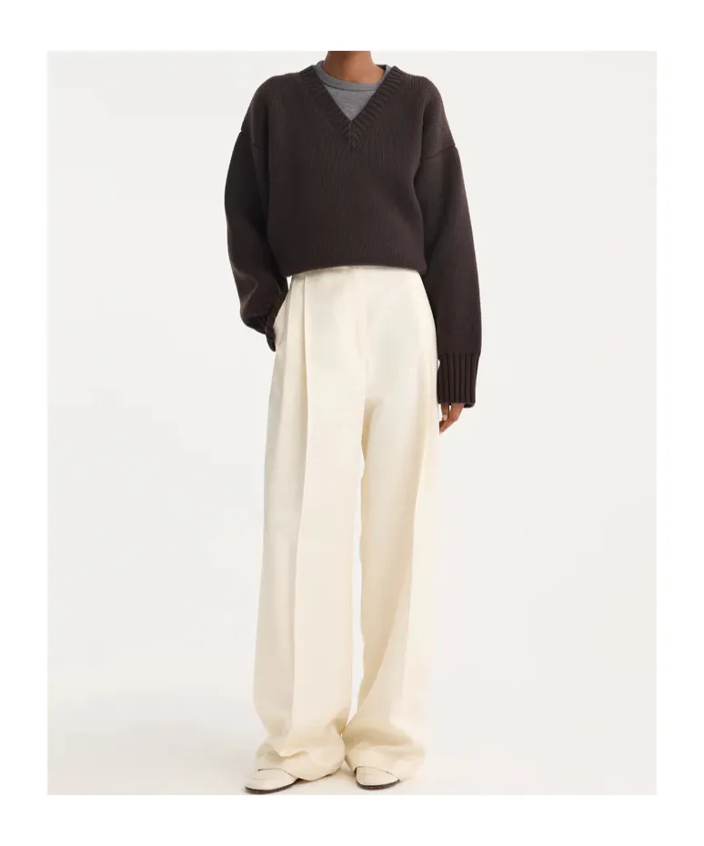 High-Waist Satin Trousers
