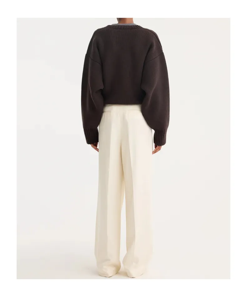 High-Waist Satin Trousers