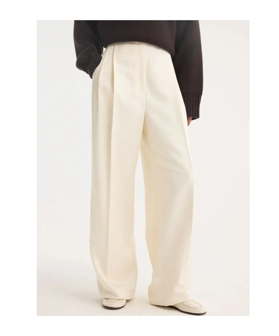High-Waist Satin Trousers