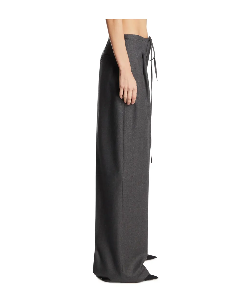 Drawstring-Waist Pleated Trousers