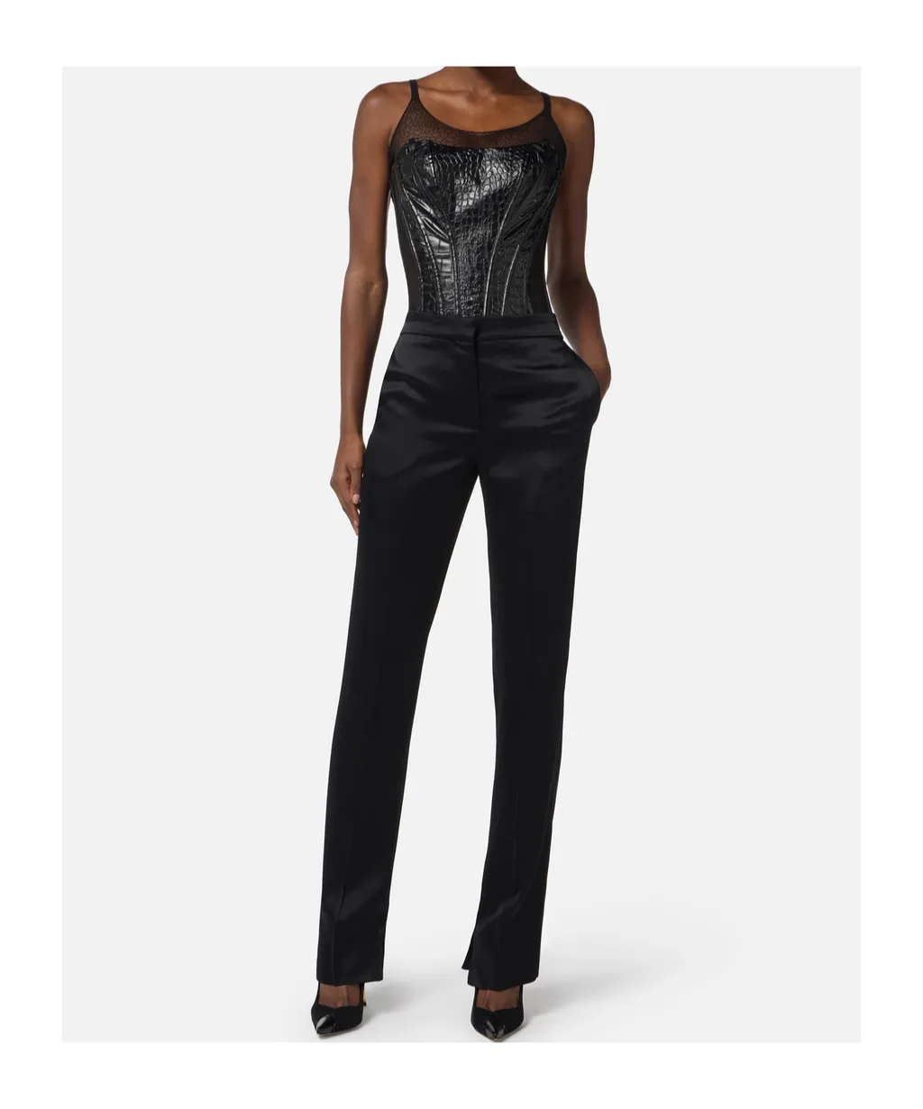 Elisabetta Franchi Slits Satin Trousers