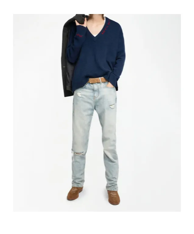 Miky Embroidered V-Neck Sweater