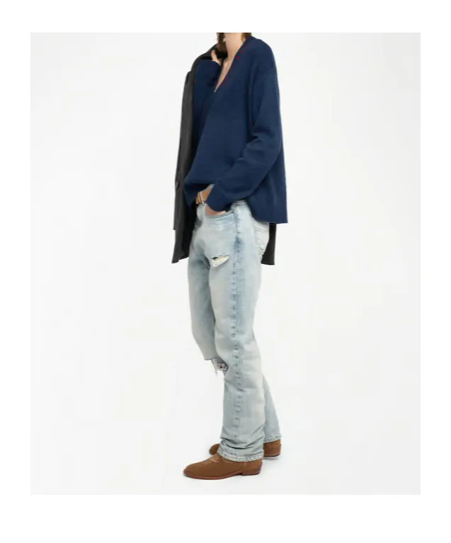 Miky Embroidered V-Neck Sweater