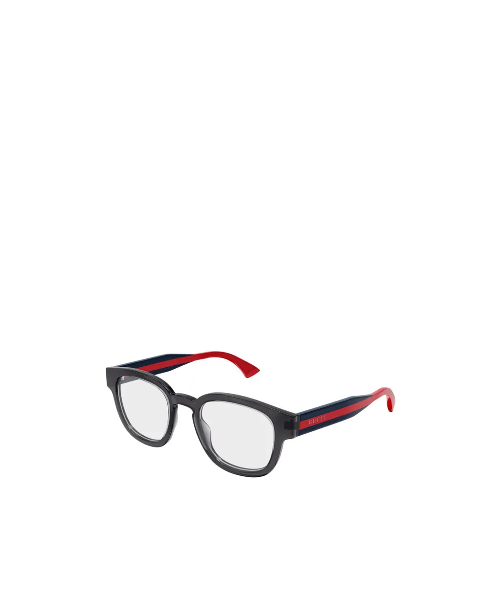 Stripe Square-Frame Glasses