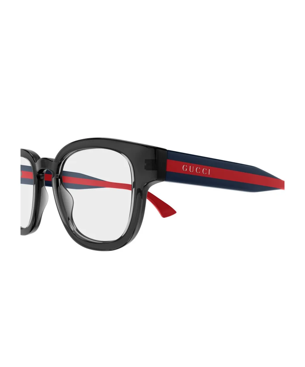 Stripe Square-Frame Glasses