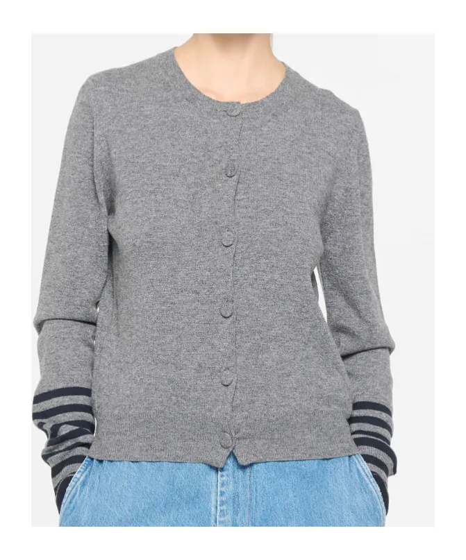 Stripe-Detail Cardigan