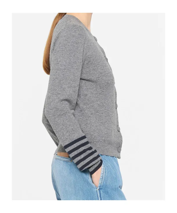 Stripe-Detail Cardigan