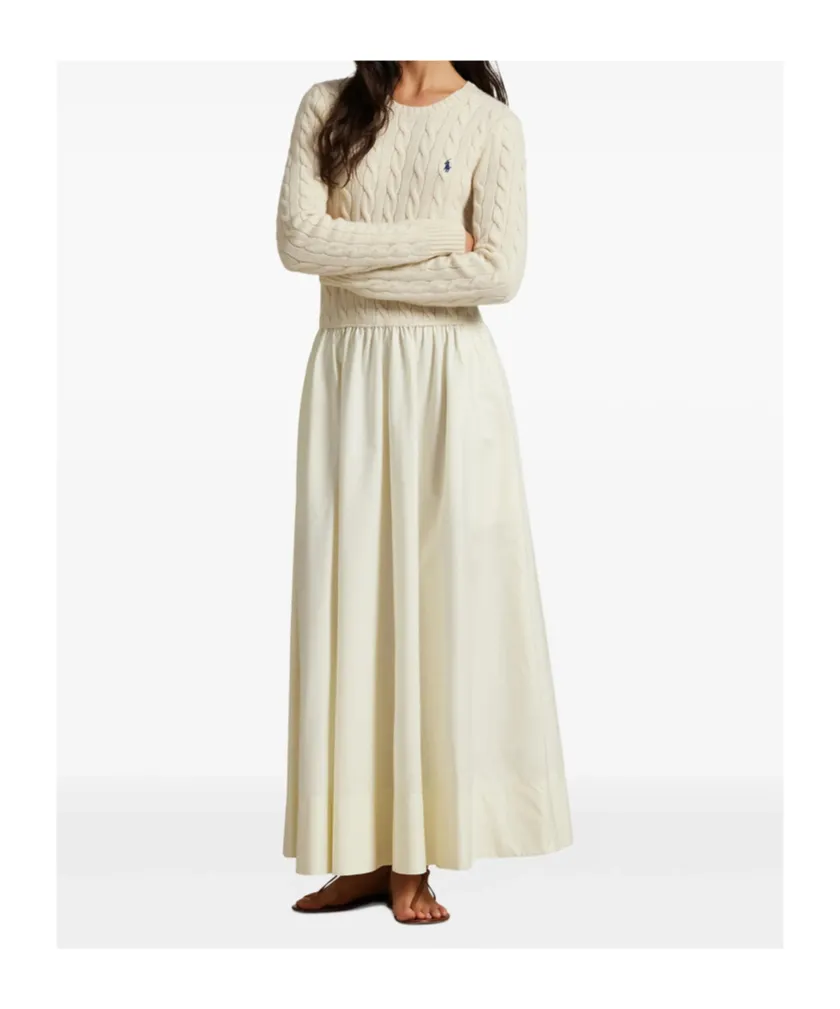 Cable-Knit Flared Dress