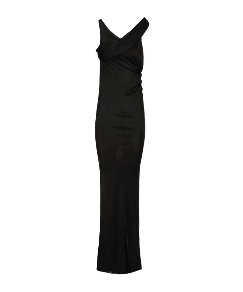 Rick Owens Lilies Sahara V-Neck Gown Dress
